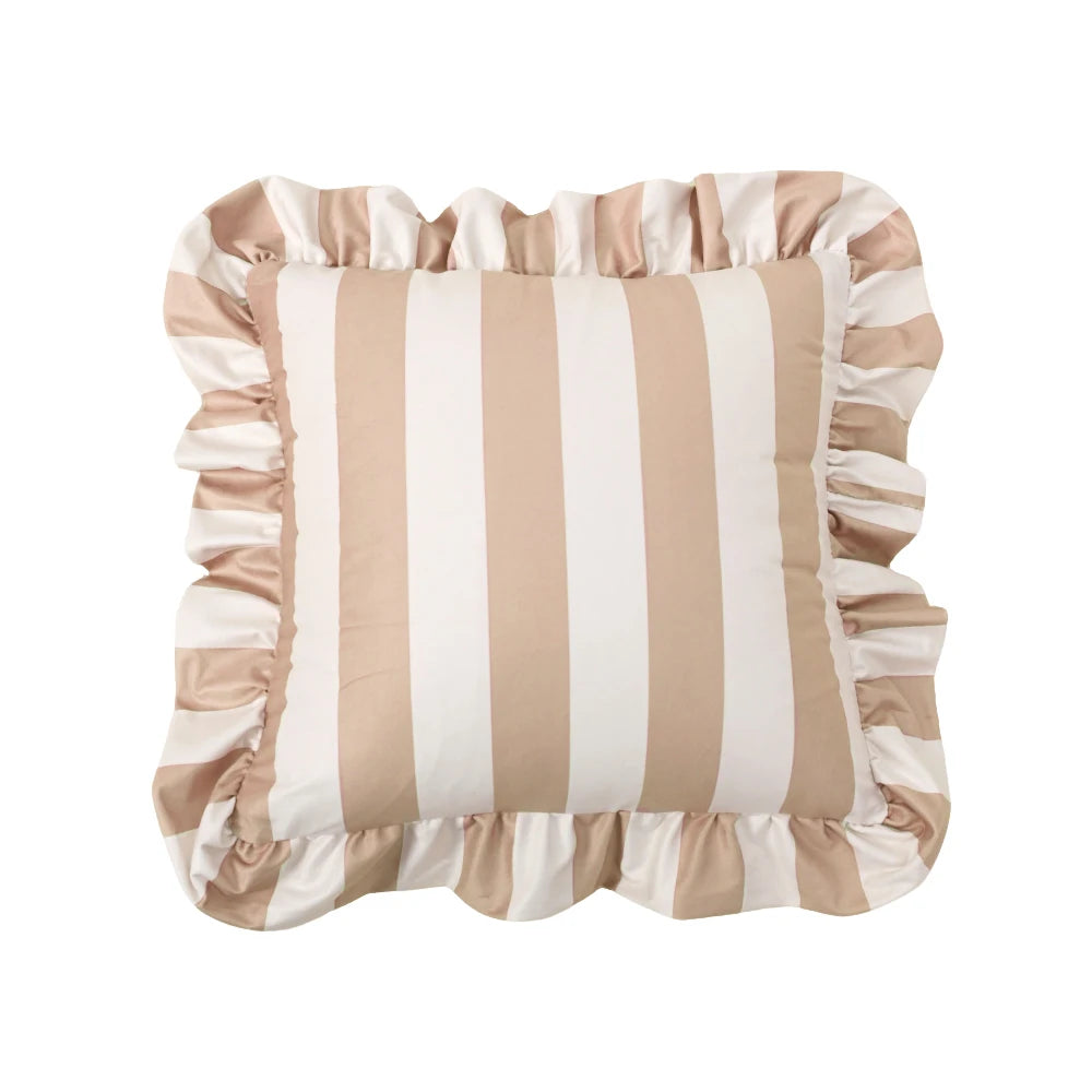 1PC Striped Lace Velvet Pillowcase 18X18Inch Pillowcases Soft Cozy