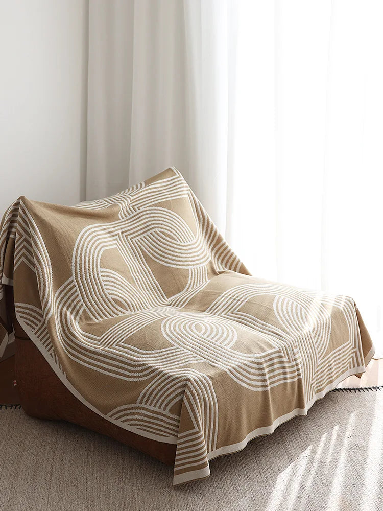 Nordic Geometric Knit Blanket