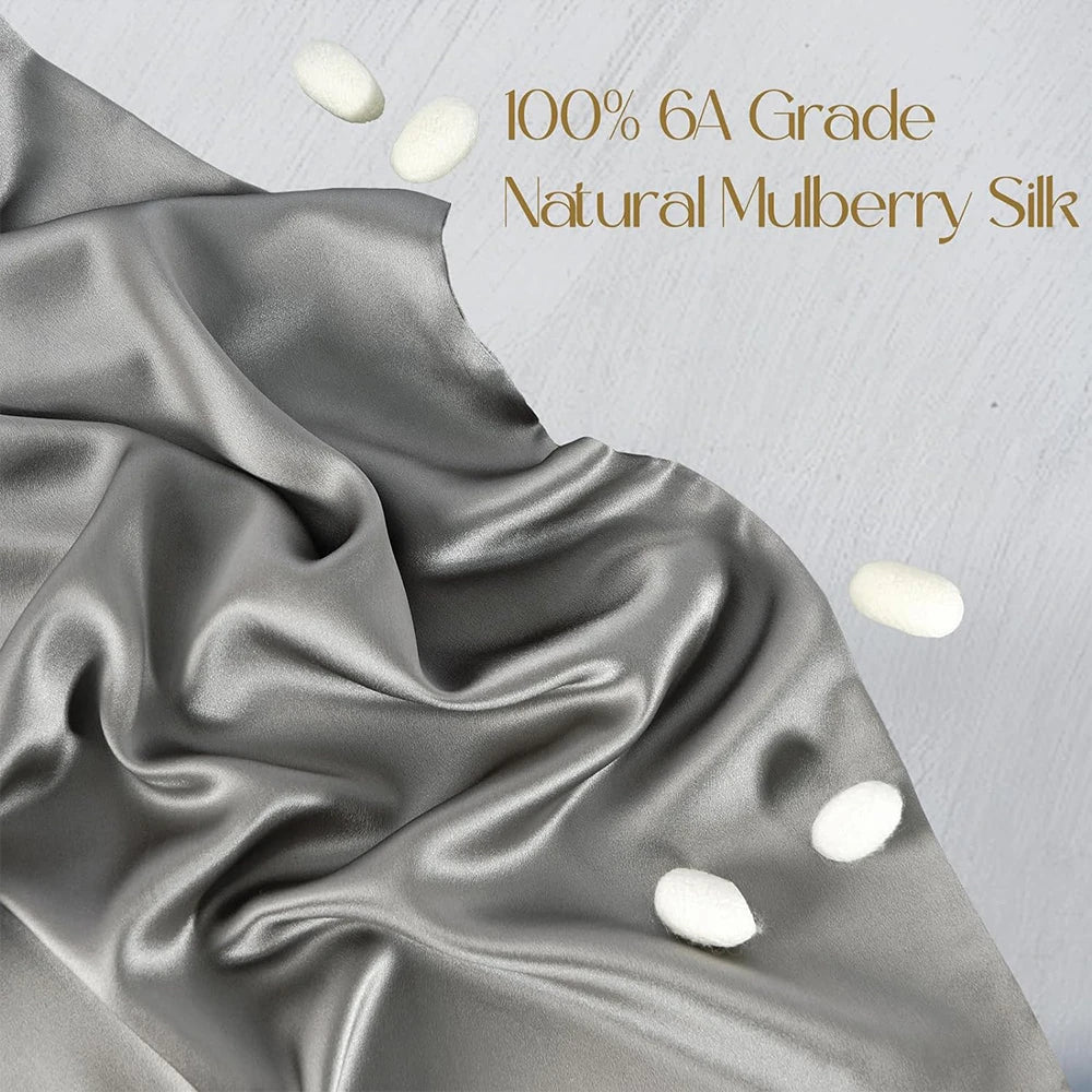 100% Natural Mulberry Silk Pillowcase with Hidden Zipper Double Sided