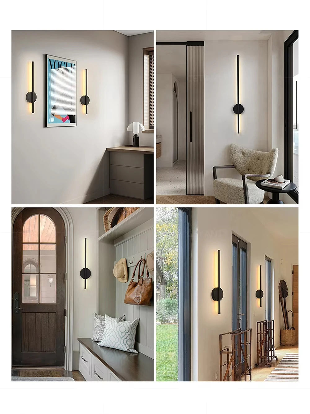 Magnetic Rechargeable Black Gold Wall Lamp