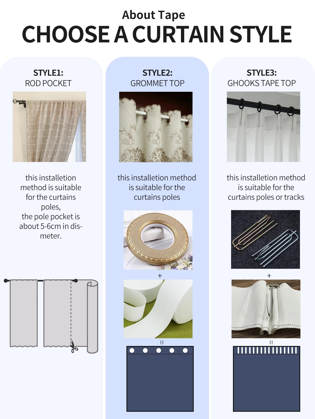 Blackout Thermal Curtains with Inner Lining, Noise Reduction Drapes