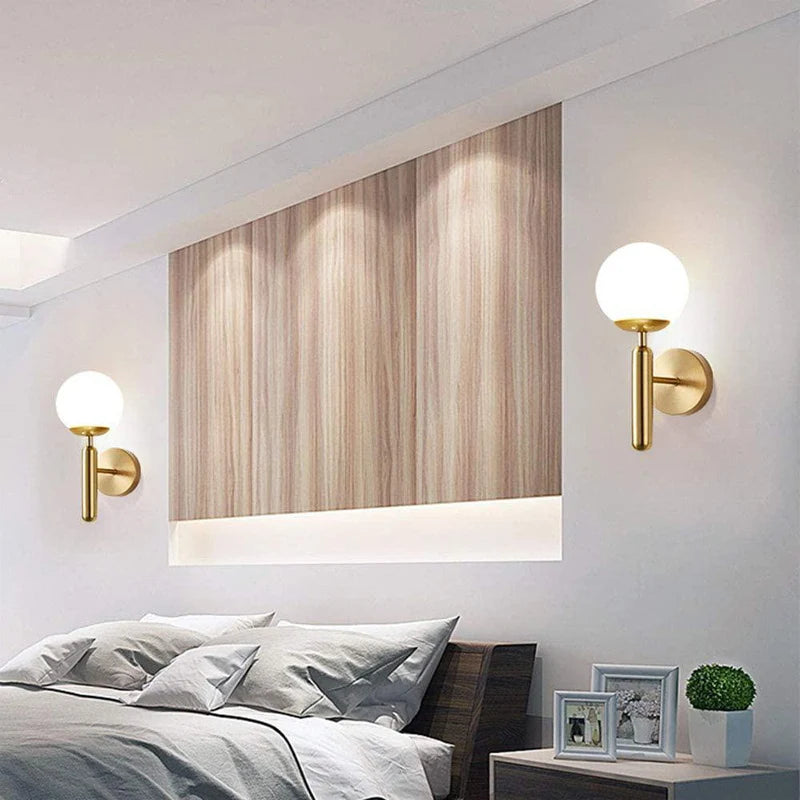 Globe Shade Bedside Wall Lamp