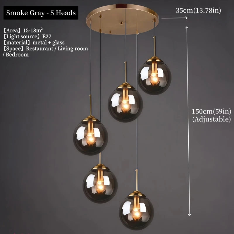 Modern Glass Globe LED Pendant Light
