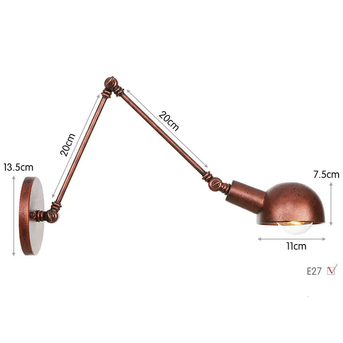 Loft Industrial adjustable long swing arm Wall lamp Fixture Vintage