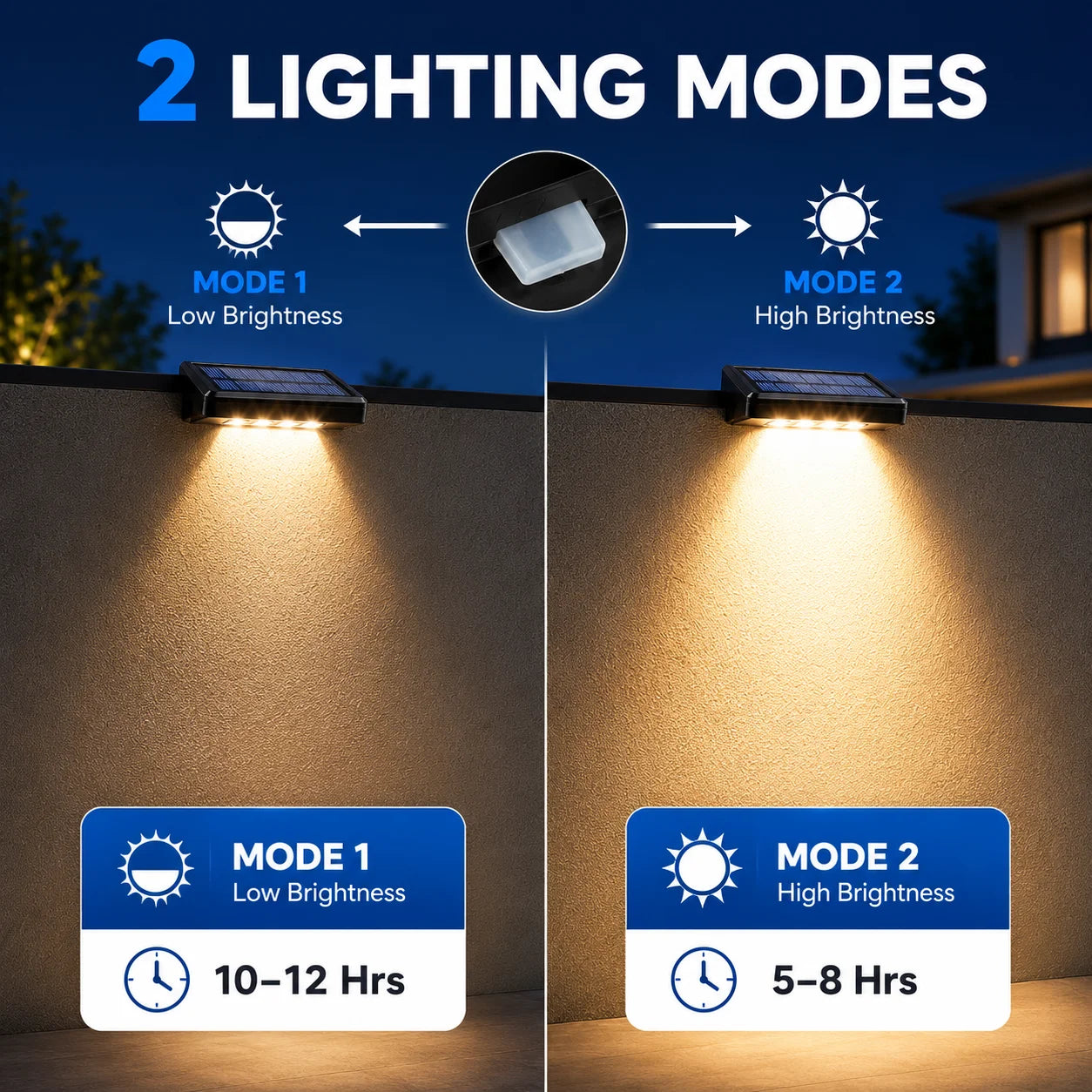 Solar LED Fence Lights 2 Pack
