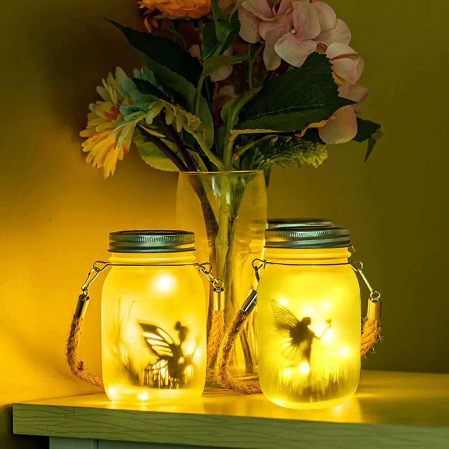 Solar Mason Jar Fairy Light Lantern