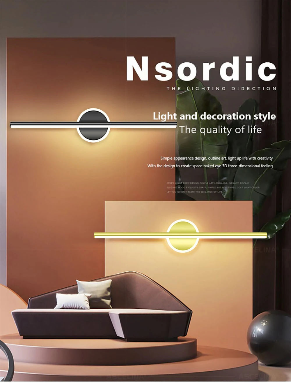 Black Gold Mirror Front Light