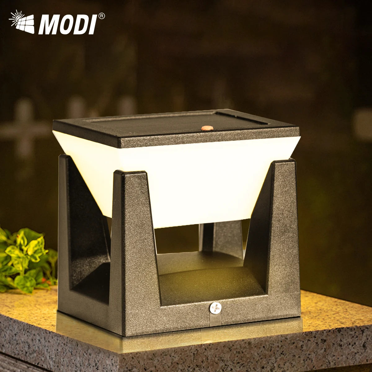 3-Color Solar Post Light IP65 Waterproof Outdoor Garden Yard Pathway