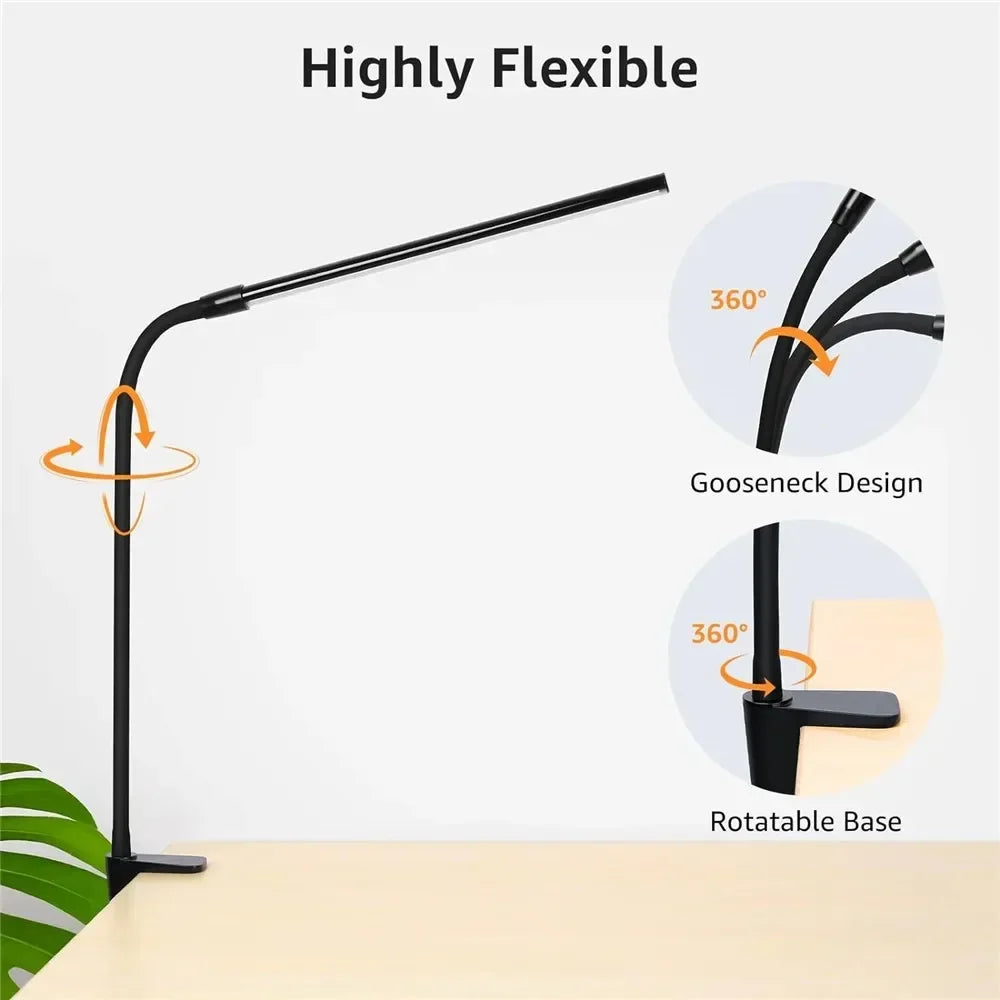 Double Single Head Led Clip Desk Lamp Dimmable Computer Table Lamps