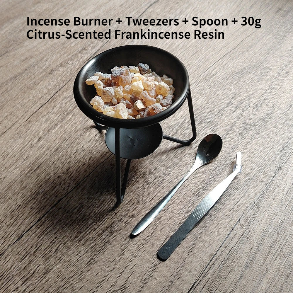 Resin Frankincense and Metal Censer Set