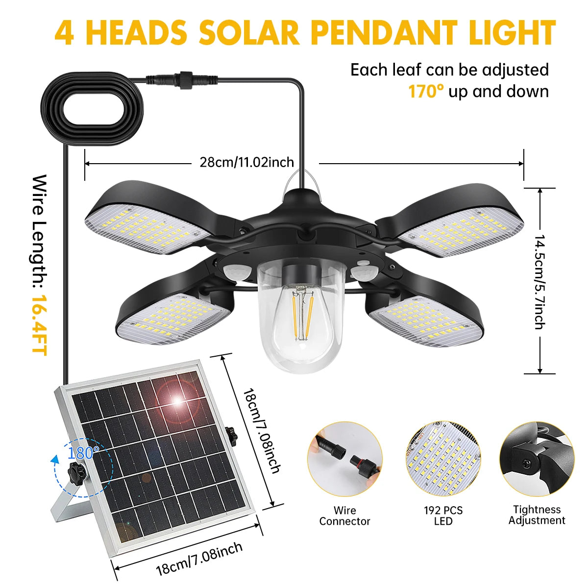 192led Solar Powered Barn Light Solar Shed Light
