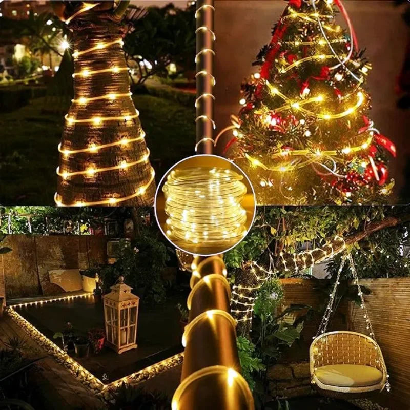 Solar Rope Garland String Lights