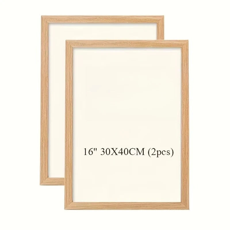 Vintage Wood Photo Frames Pair