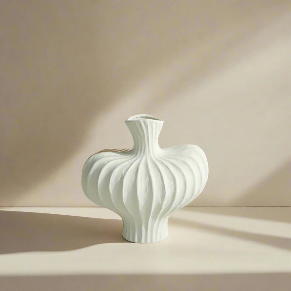 Minimalist Round Vase, Lightweight Matte White or Black