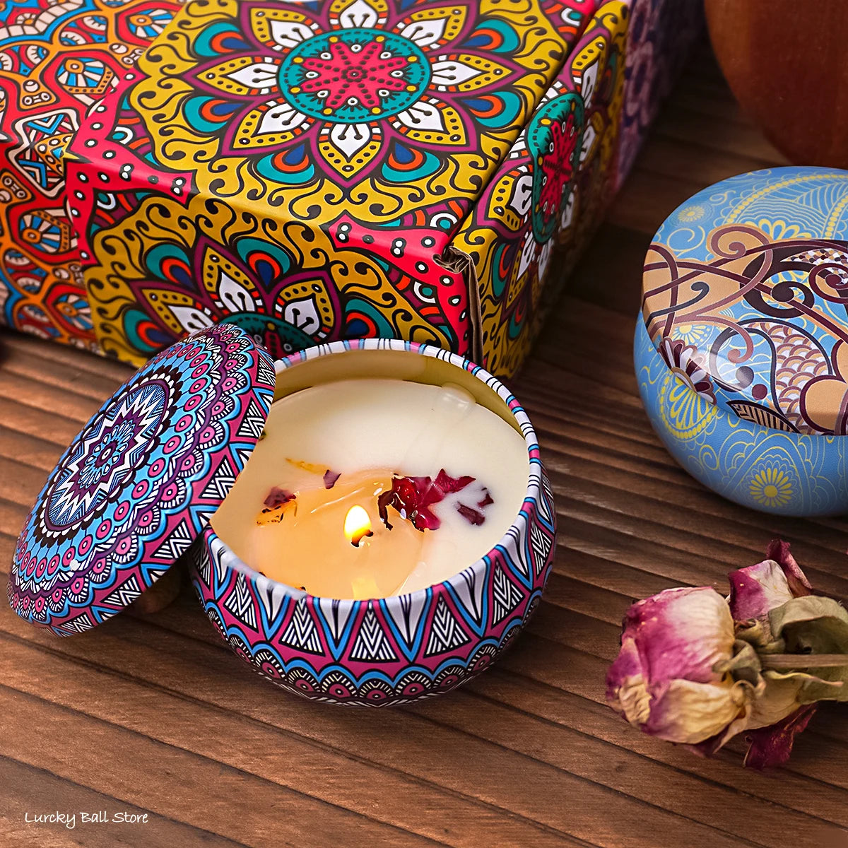 4Pcs/Box Scented Long Lasting Smokeless Fragrance Candle Jar Soy