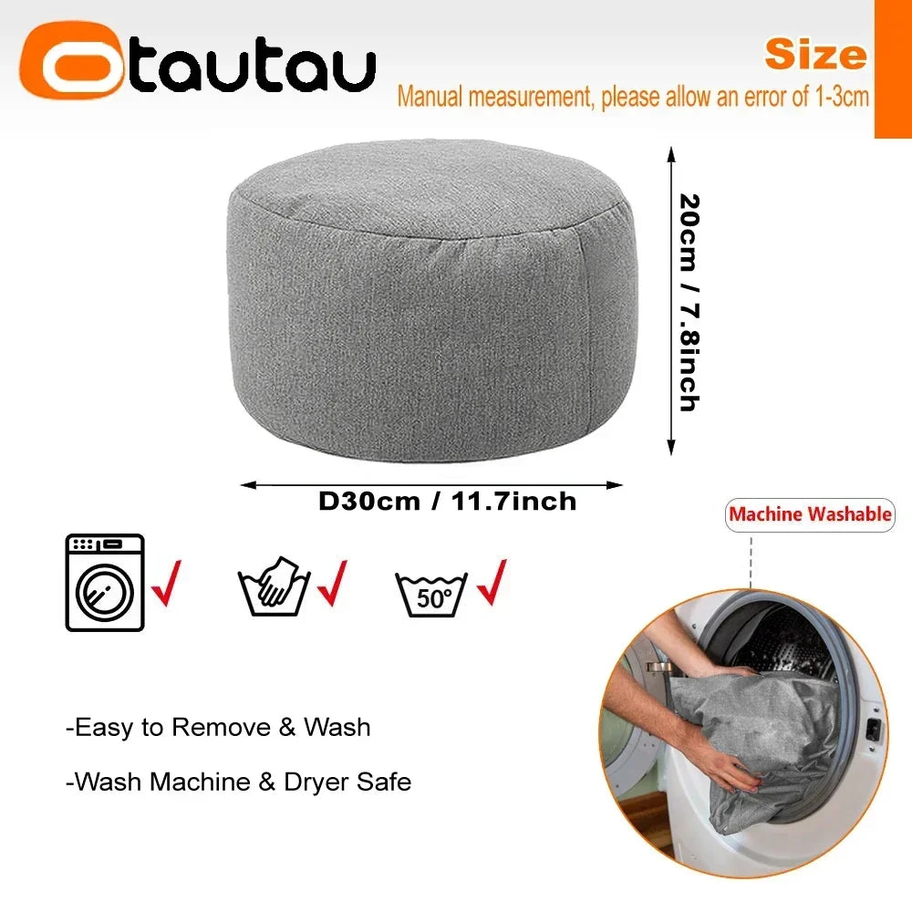 Linen Bean Bag Pouf
