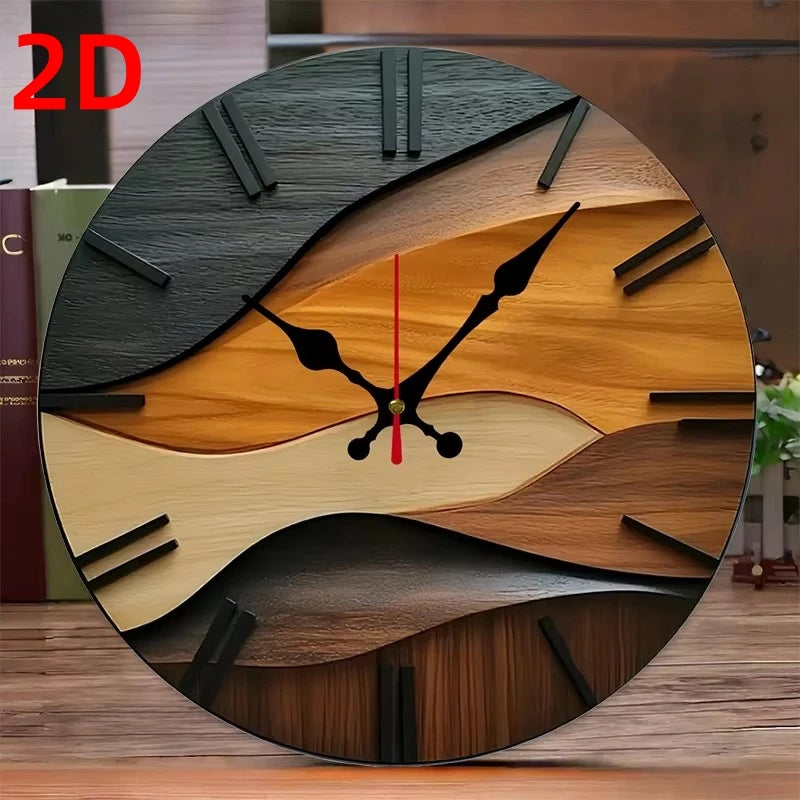 Nordic Style Fiberboard Round Silent Hanging Wall Clock
