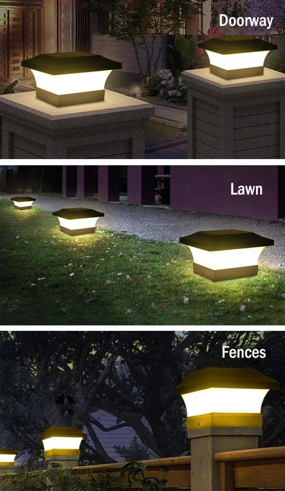 1-4pcs Solar Light Outdoor LED Post Deck Cap Fence Landscape Lamp
