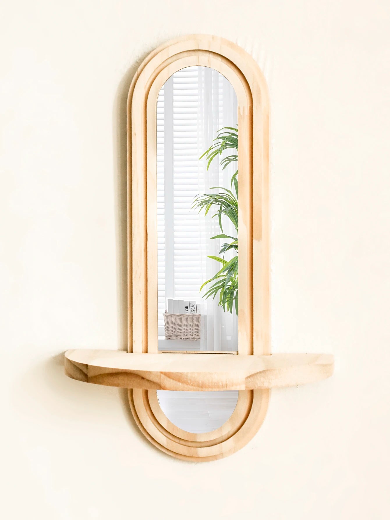 Boho Geometric Wooden Wall Shelf