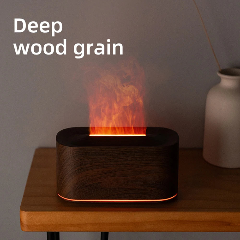 Essential Oil Diffuser,Flame Colorful Water Vapor Fire Humidifier for