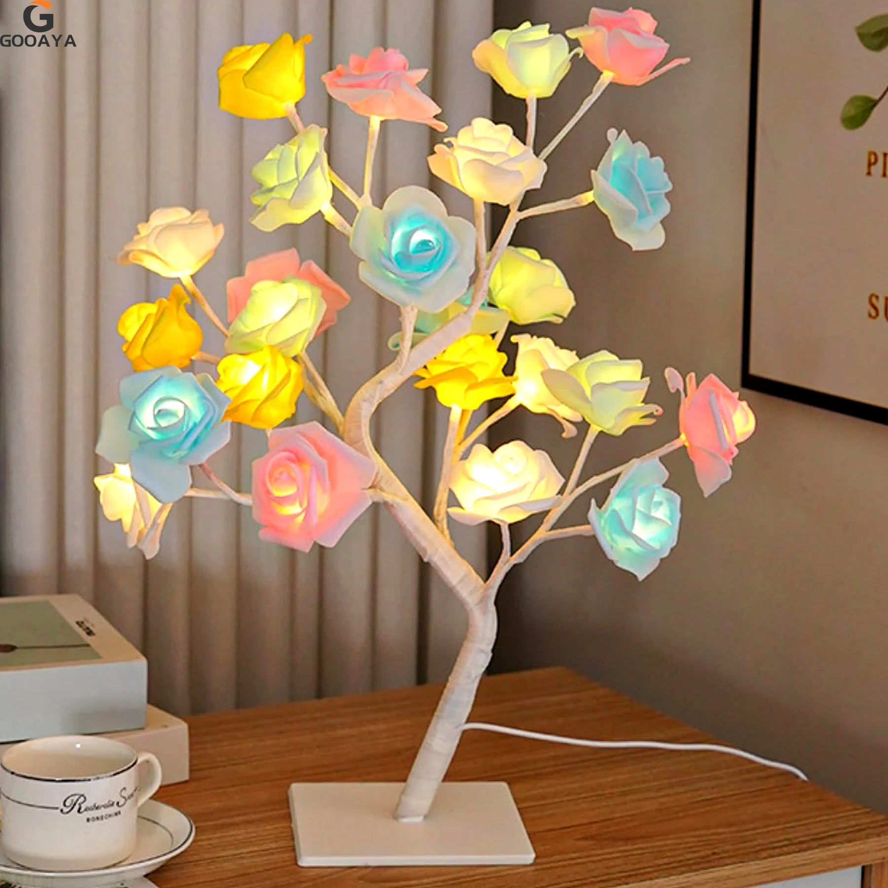 LED Rose Leaf Tree Lamp