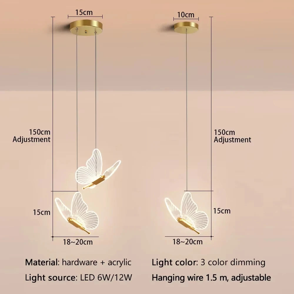 LED Butterfly Pendant Light