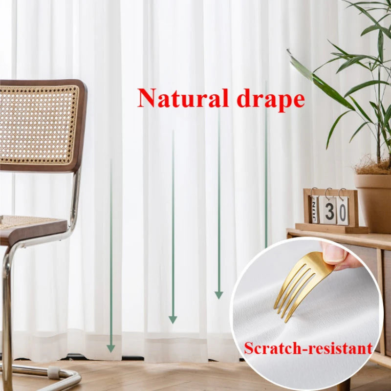 S Fold Wavy Sheer Curtains Good Quality White Tulle Window Curtains