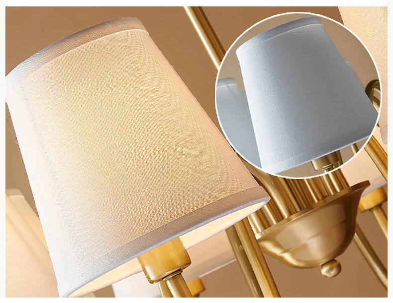 Copper and Fabric Retro Chandelier