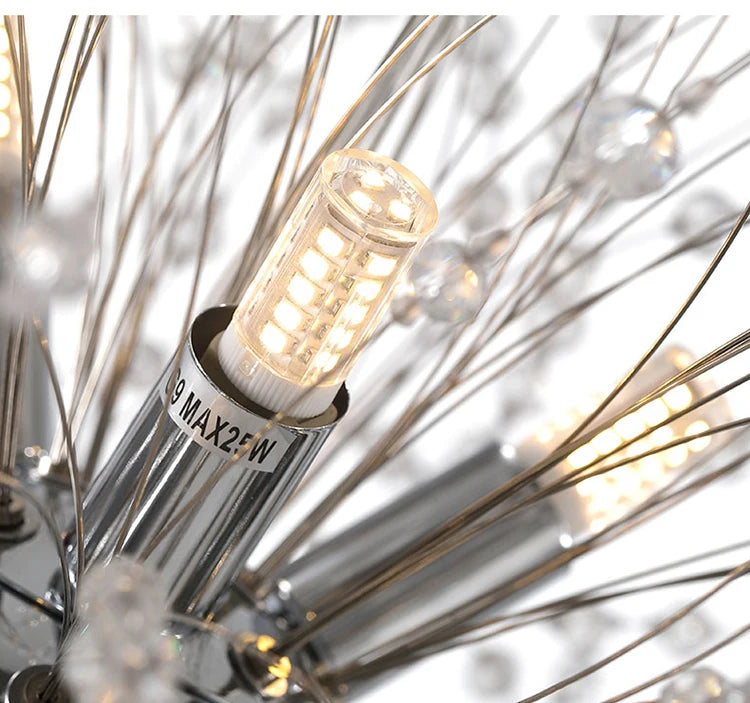 Modern Sky Star Fireball Crystal Pendant LED Lighting Dandelion