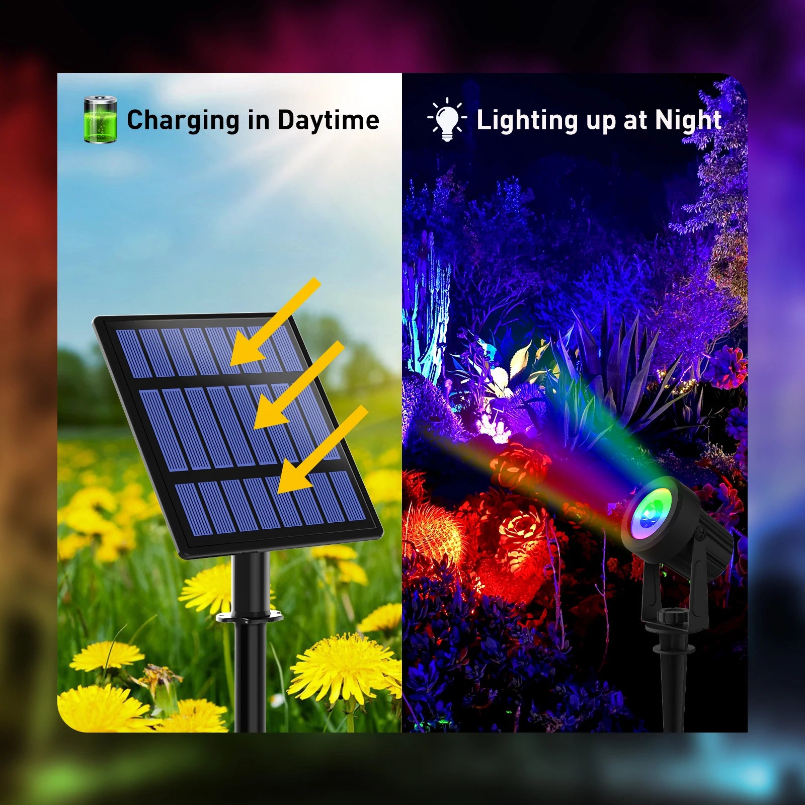 RGB Solar Garden Spotlight