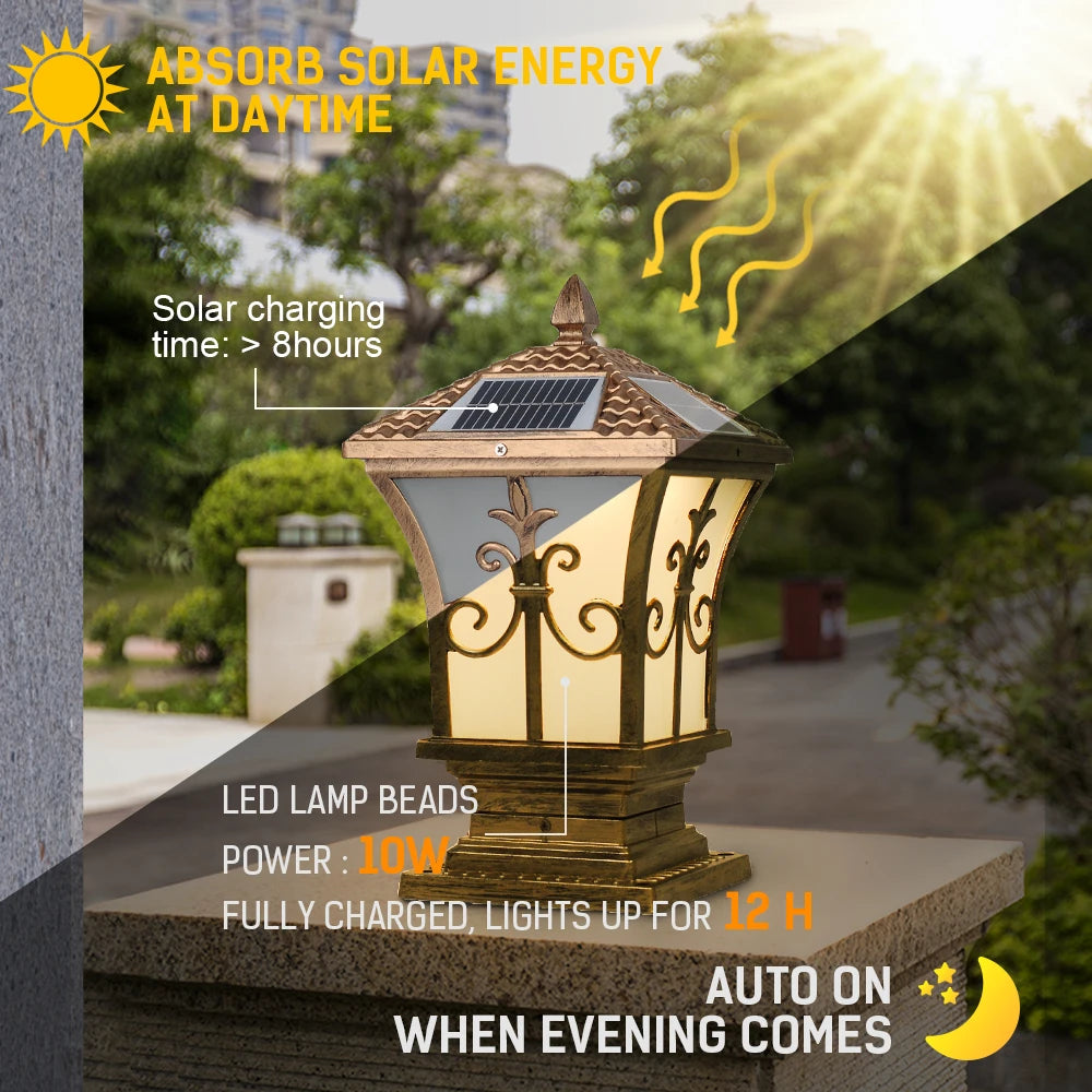 3-Color Adjustable Waterproof Outdoor Solar Lamp with Remote Control -