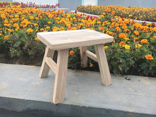 Custom Solid Wood Foot Stool, Square Bench