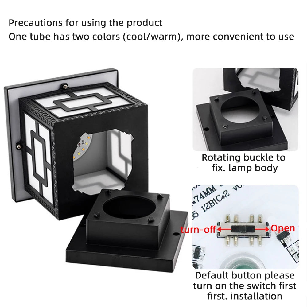 Outdoor LED Solar Stigma Post Cap Lights, Waterproof & 2 Color modes,