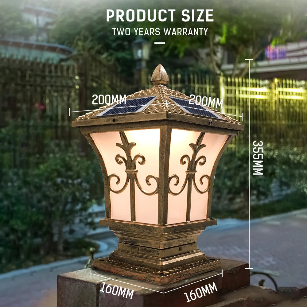3-Color Adjustable Waterproof Outdoor Solar Lamp with Remote Control -