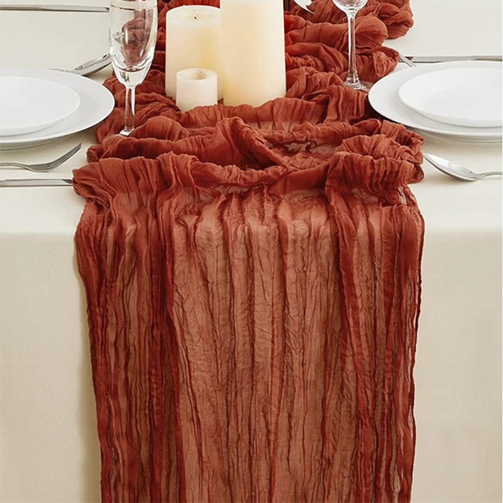 Burgundy Table Runner Cheesecloth Gauze Rustic Boho Cheese Cloth