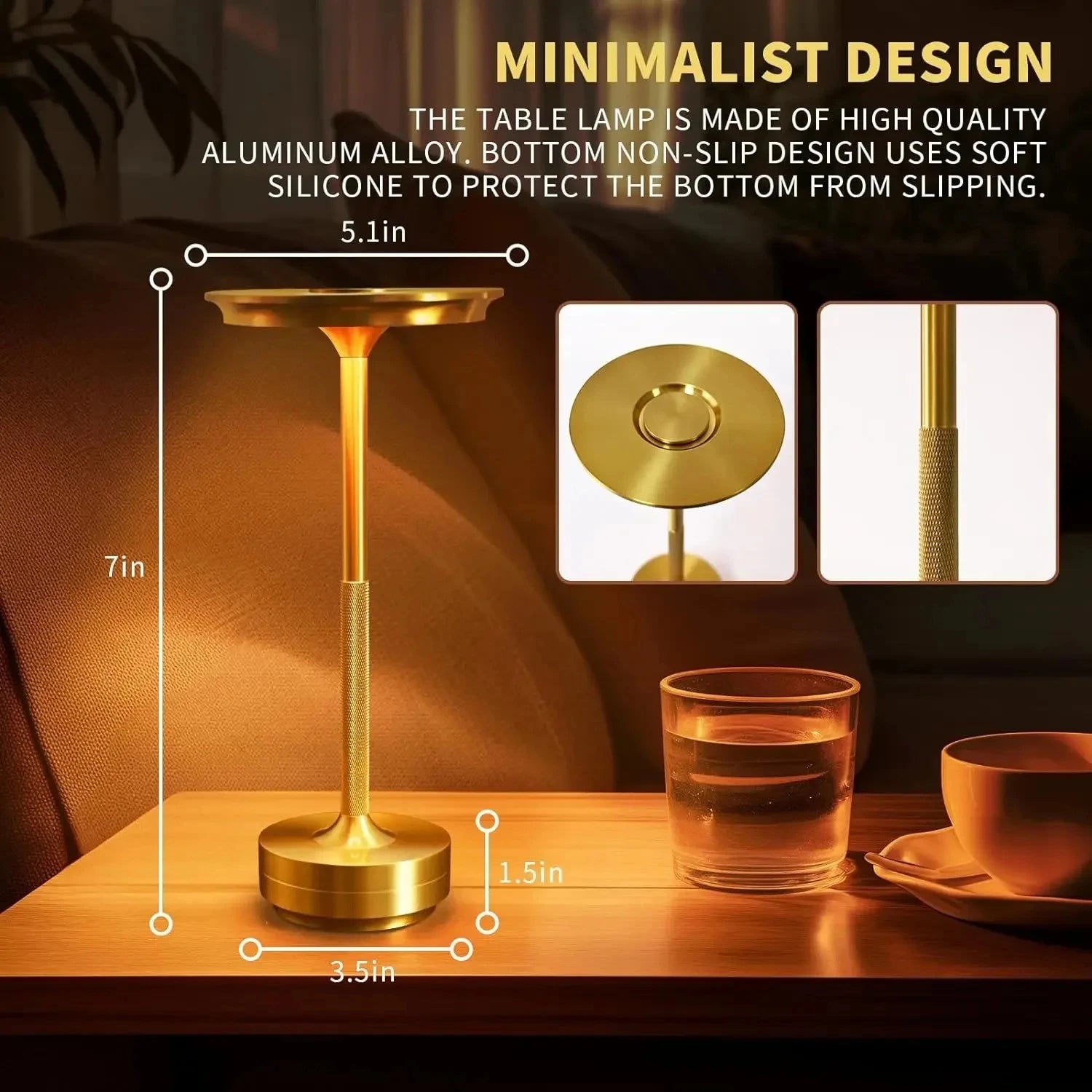 Rechargeable Cordless Table Lamps Portable 6Hours 8Hours Battery Table