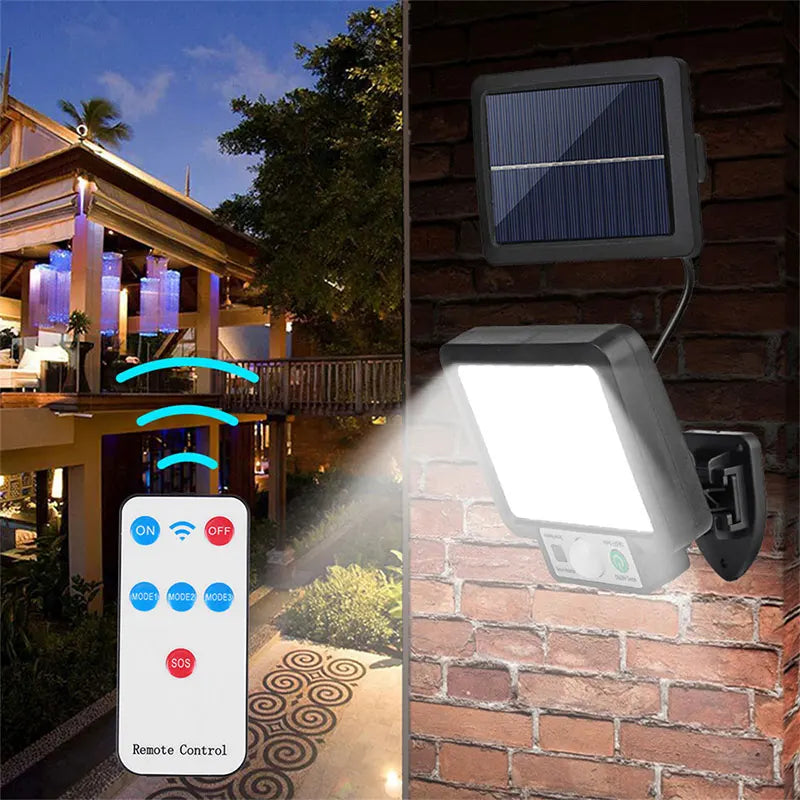 Solar Motion Sensor Wall Light With Remote