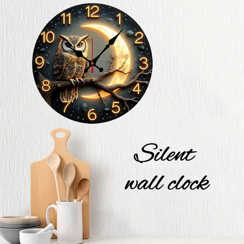 Moonlight Wooden Wall Clock