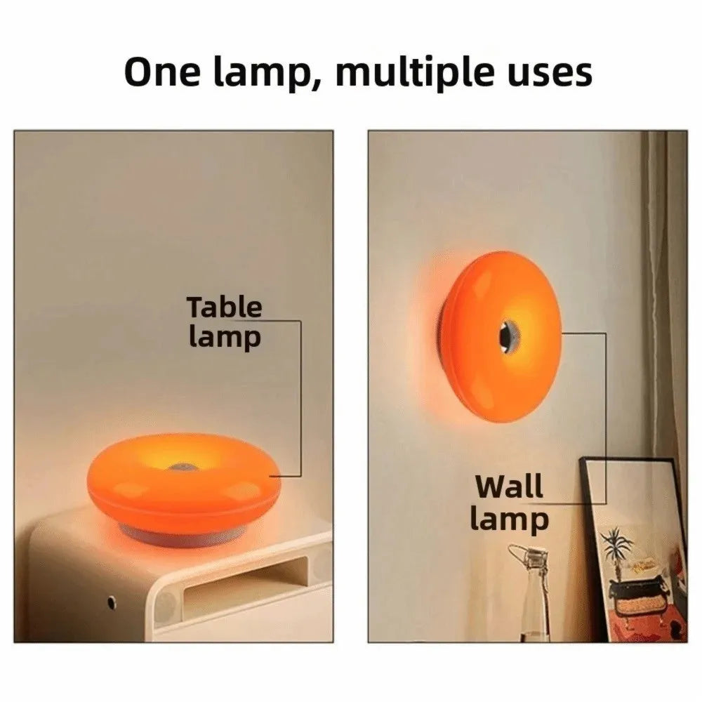 Tricolor Lighting Plastic Donut Wall Lamp Modern Energy Saving Touch