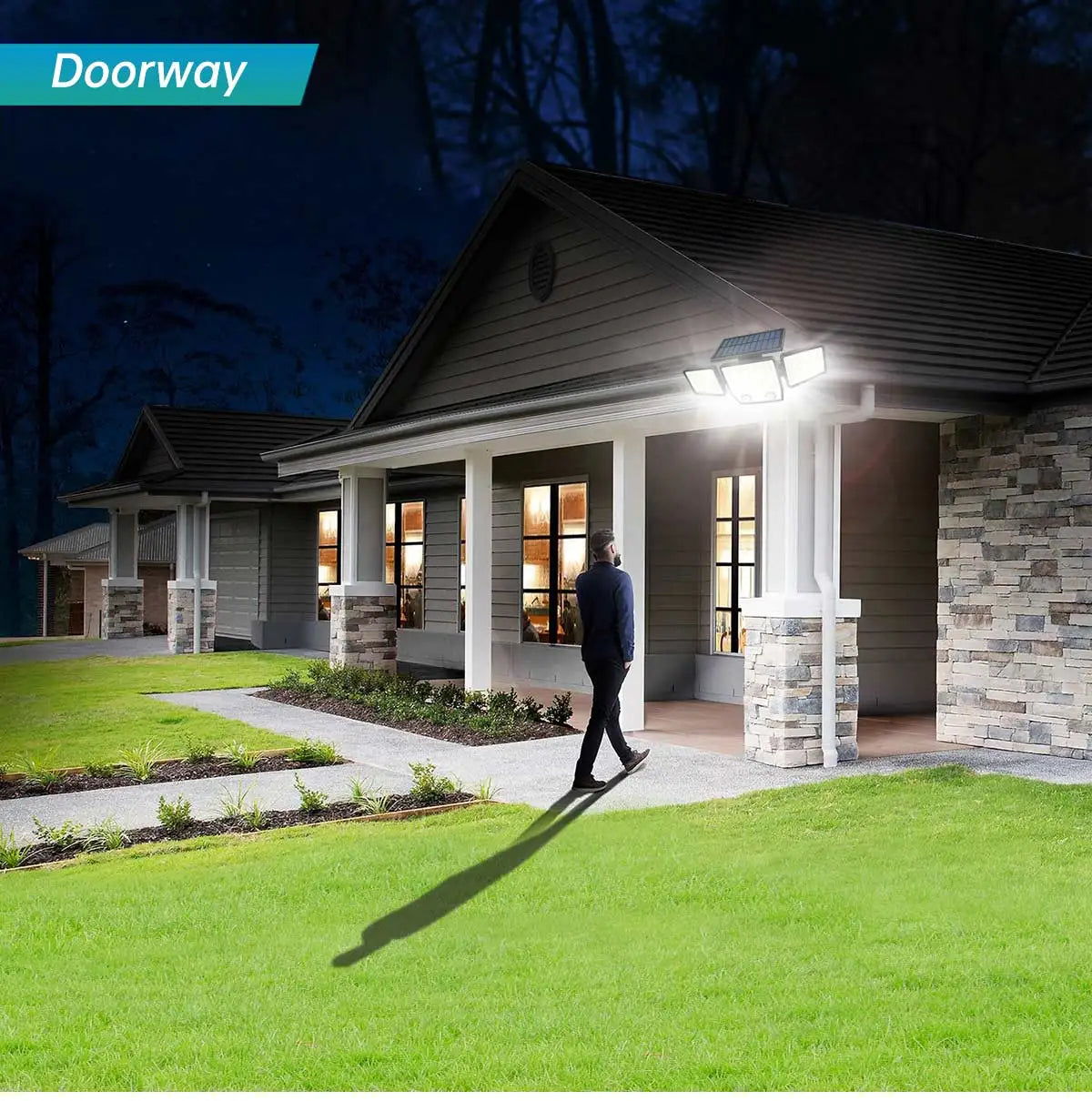 3-Head Adjustable Solar Motion Light