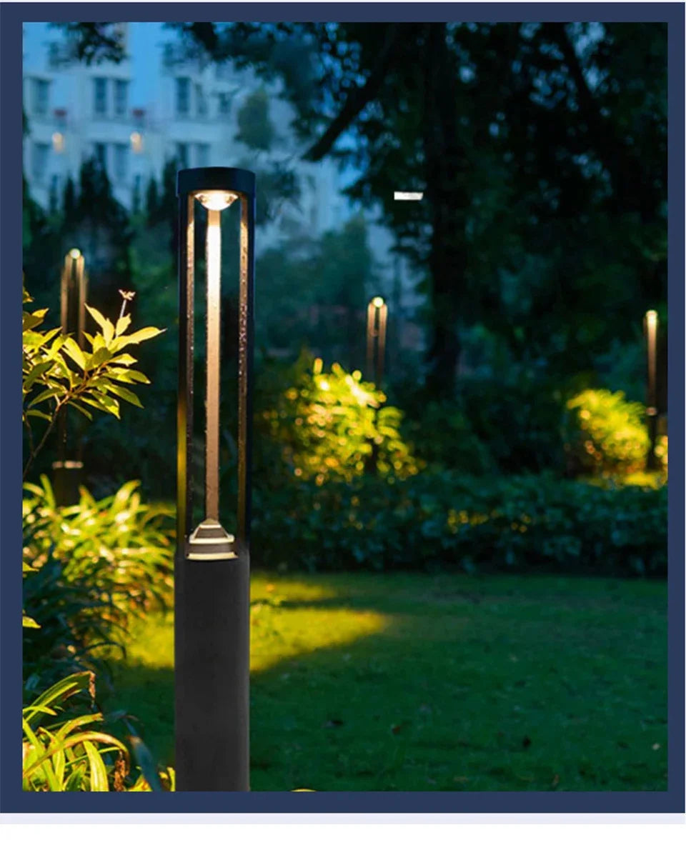 Outdoor LED Bollard Landscape Light Black Garden Pathway Lighting
