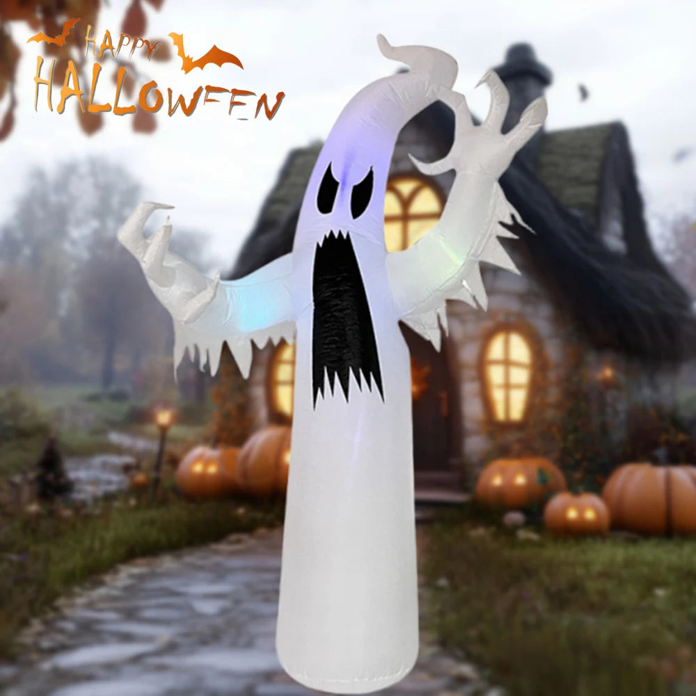 Inflatable White Ghost with LED Lights