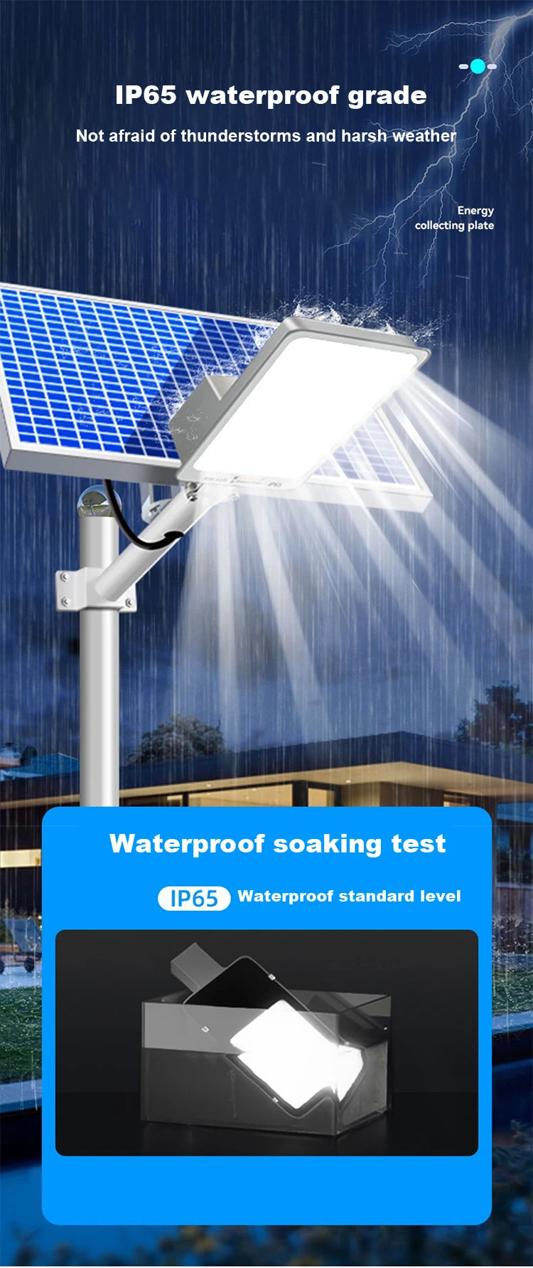 250W led solar light Outdoor garden Waterproof Solar street Light Dusk