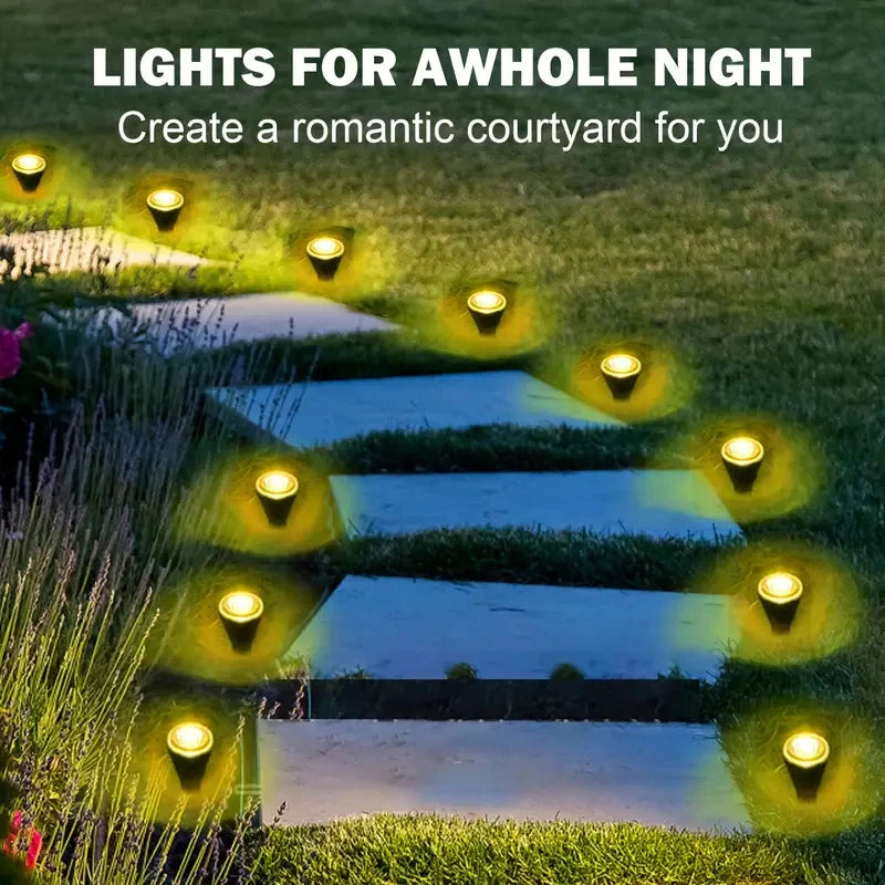 Solar LED Garden Pathway Light 15/30LEDS 8 Modes Outdoor Waterproof
