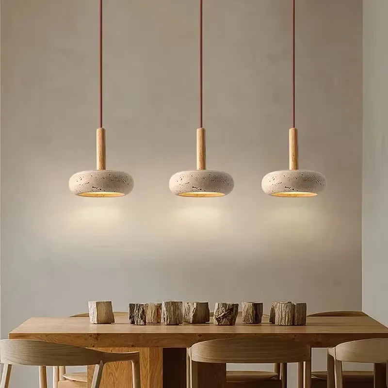 Hot Selling Pendant Lamps Wabi Sabi Circular Yellow Stone Commercial