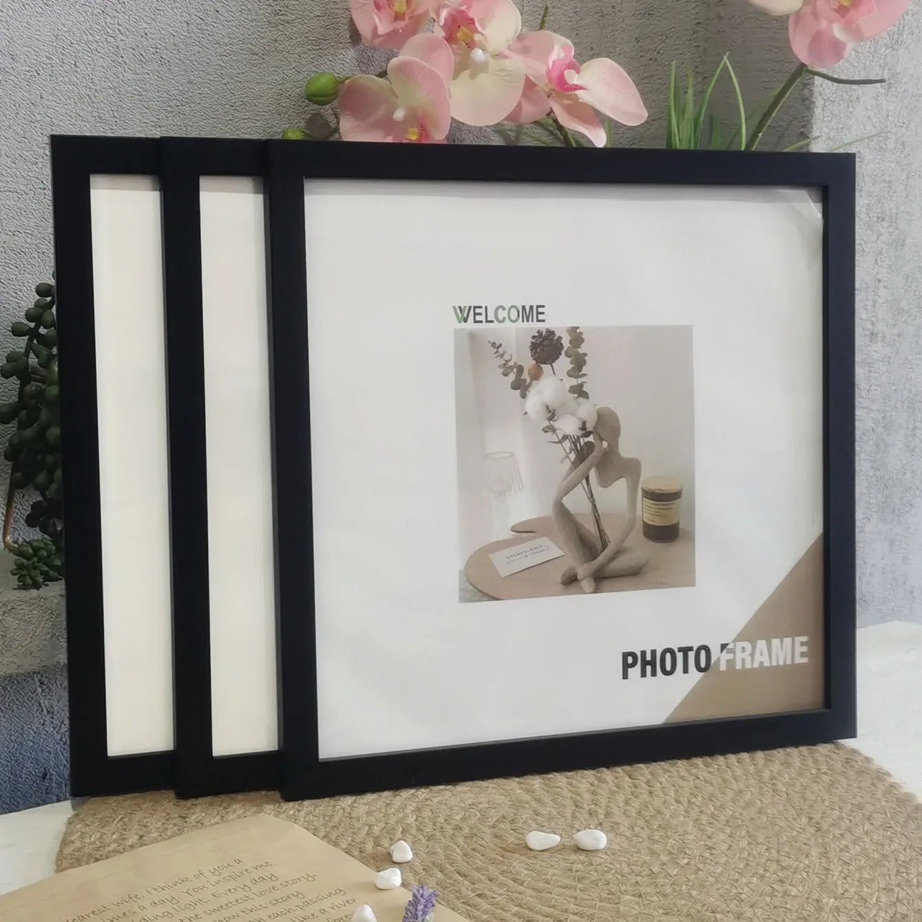 Wood Square Photo Frames For Wall Hanging or Desktop