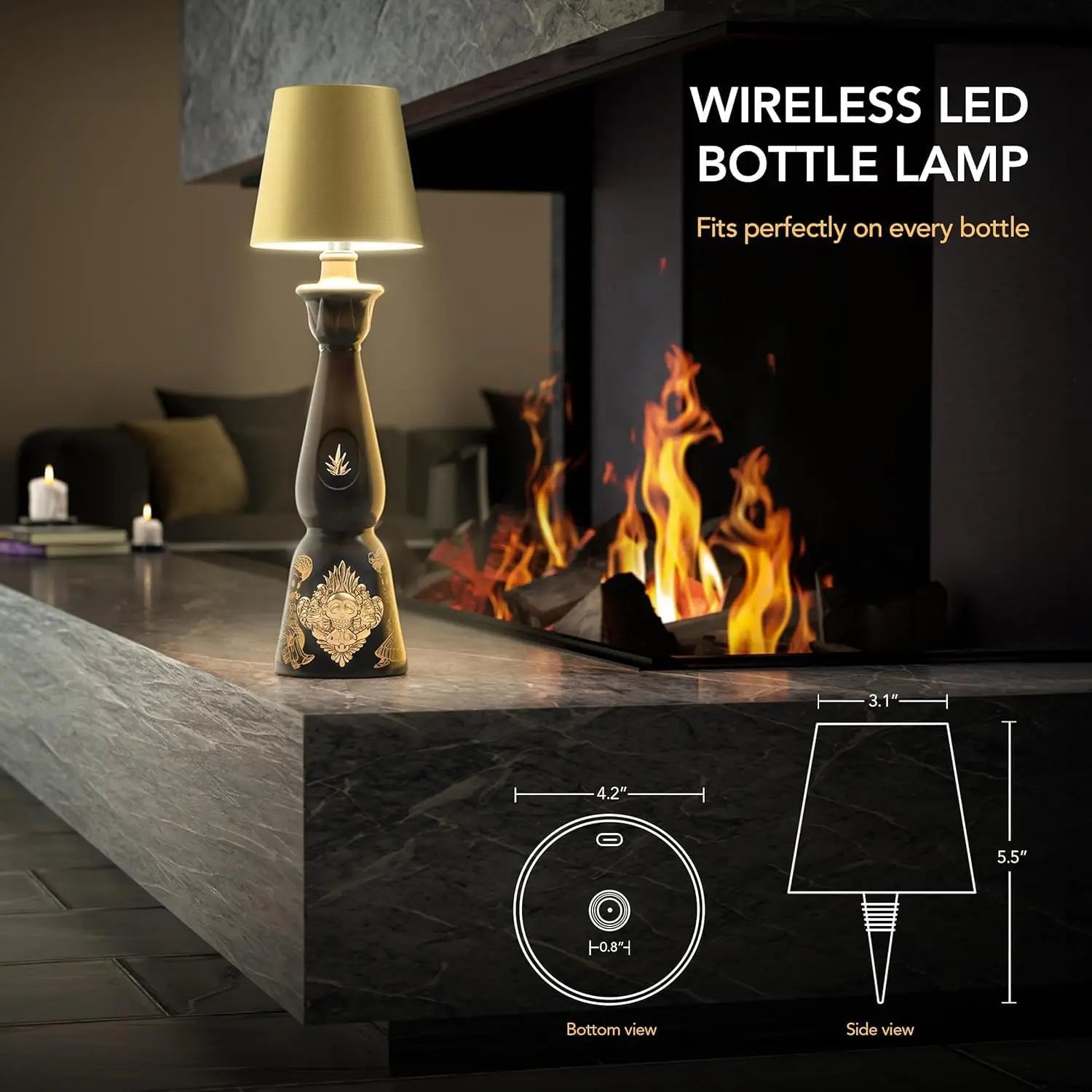 Wireless Wine Bottle Table Lamp