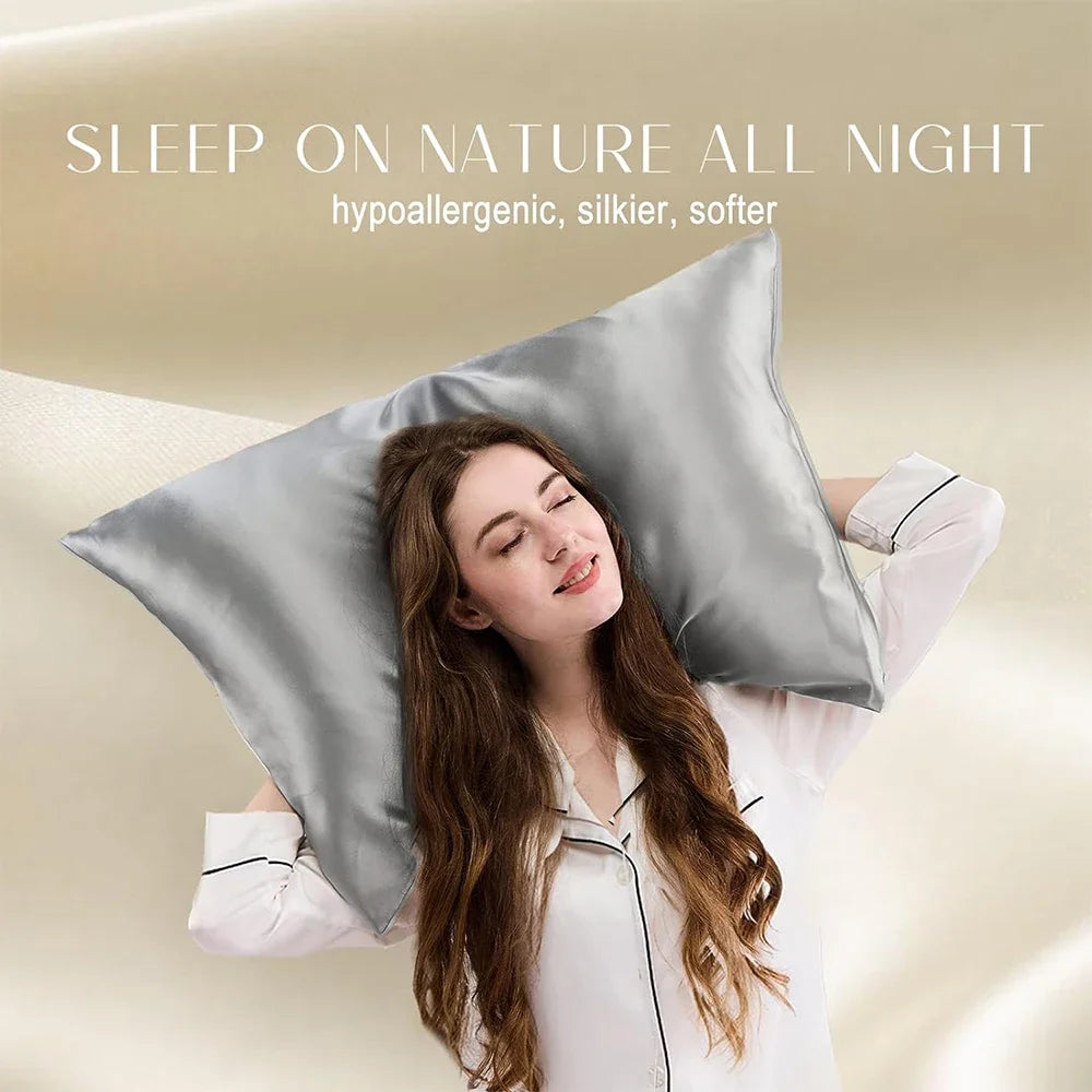 100% Natural Mulberry Silk Pillowcase with Hidden Zipper Double Sided