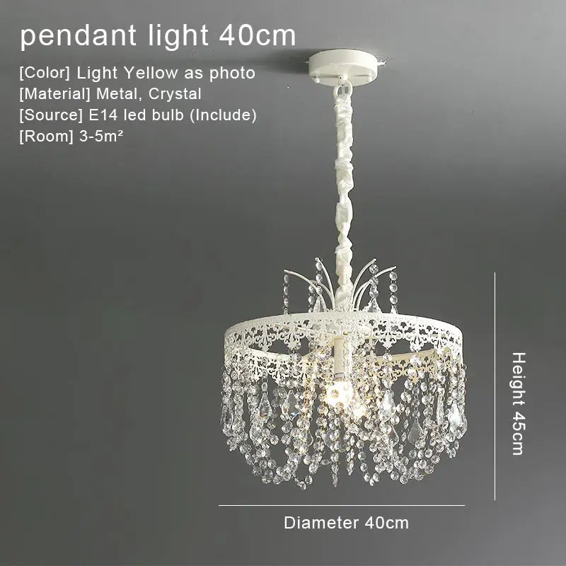 Modern 6-Light Crystal Chandelier LED Ceiling Light with E14 Bulb Base