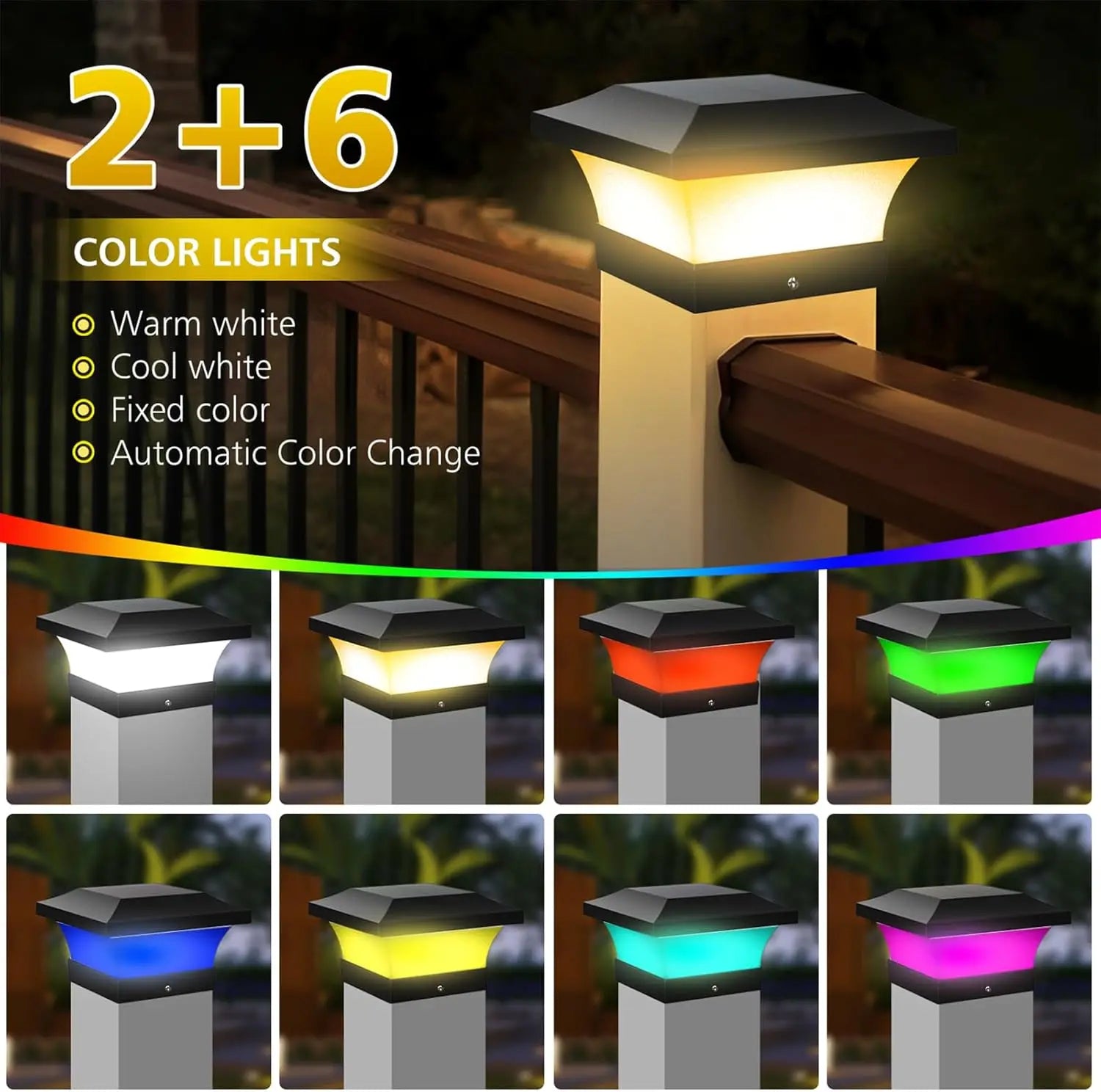 Solar Deck Post Cap Light